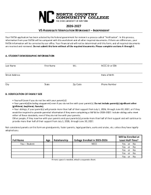 2026-2027 Aggregate Verification Worksheet