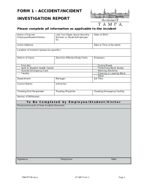 Accident/Incident Investigation Report