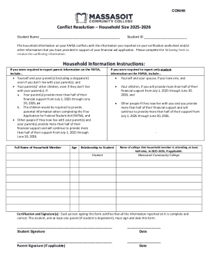 Conflict Resolution – Household Size 2025-2026