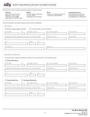 Roth IRA Application to Participate