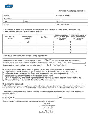 Financial Assistance Application