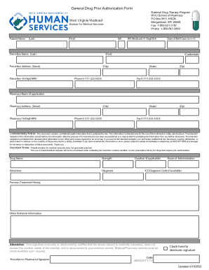 West Virginia Medicaid Drug Prior Authorization Form