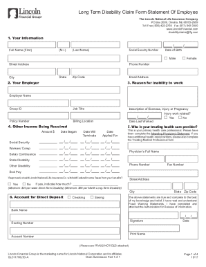 Long Term Disability Claim Form