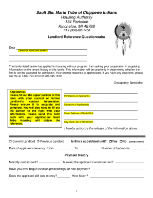 Landlord Reference Questionnaire