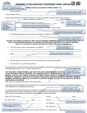 Amendment to Exclusive Right to Represent Tenant Contract