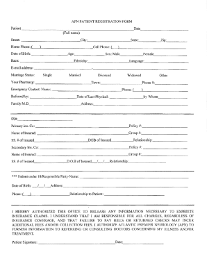 APN Patient Registration Form