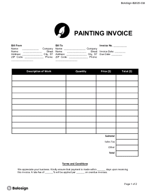 Painting Invoice Template