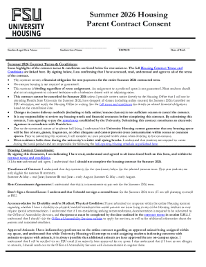 Summer 2026 Housing Contract Consent