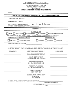 Ohio Residential Building Permit Application
