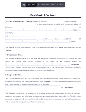 Pest Control Contract