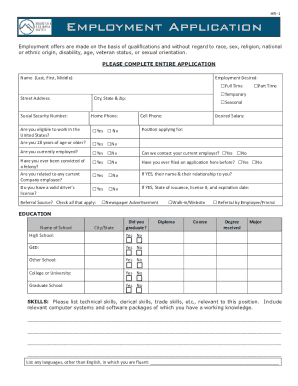 Employment Application Form