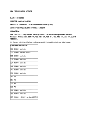 IRM Procedural Update for Form 4136