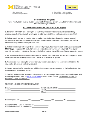 HRSA Forbearance Request Form