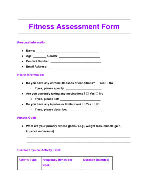 Fitness Assessment Form