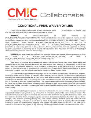 Conditional Final Waiver of Lien