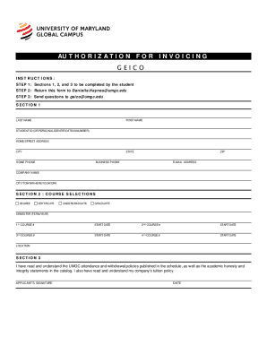 Authorization for Invoicing Form