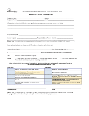 Colorado Criminal Justice Records Request Form