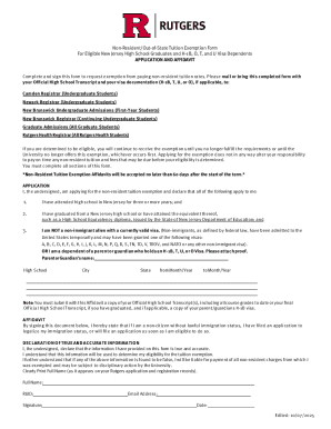 Non-Resident Tuition Exemption Form