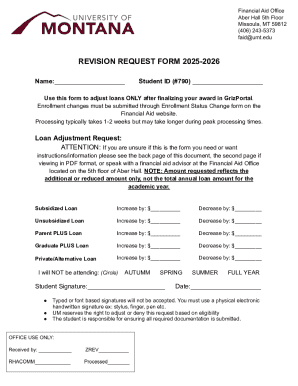 Loan Adjustment Request Form 2025-2026