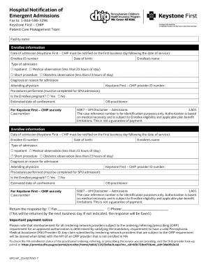 Hospital Notification of Emergent Admissions