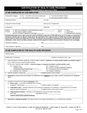 Certification of Health Care Provider