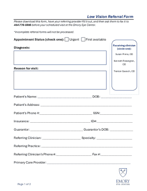 Low Vision Referral Form
