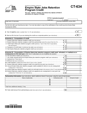 Empire State Jobs Retention CT-634 Form