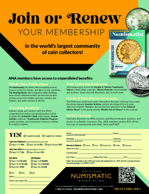 ANA Coin Collectors Membership Application