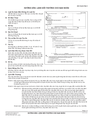 California Victim Restitution Order Form