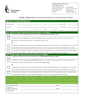 Verification of Non-Filing Attempt Form