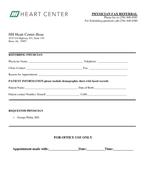 Physician Fax Referral Form
