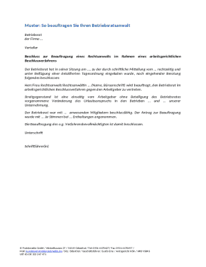 German Labor Court Legal Counsel Appointment Form
