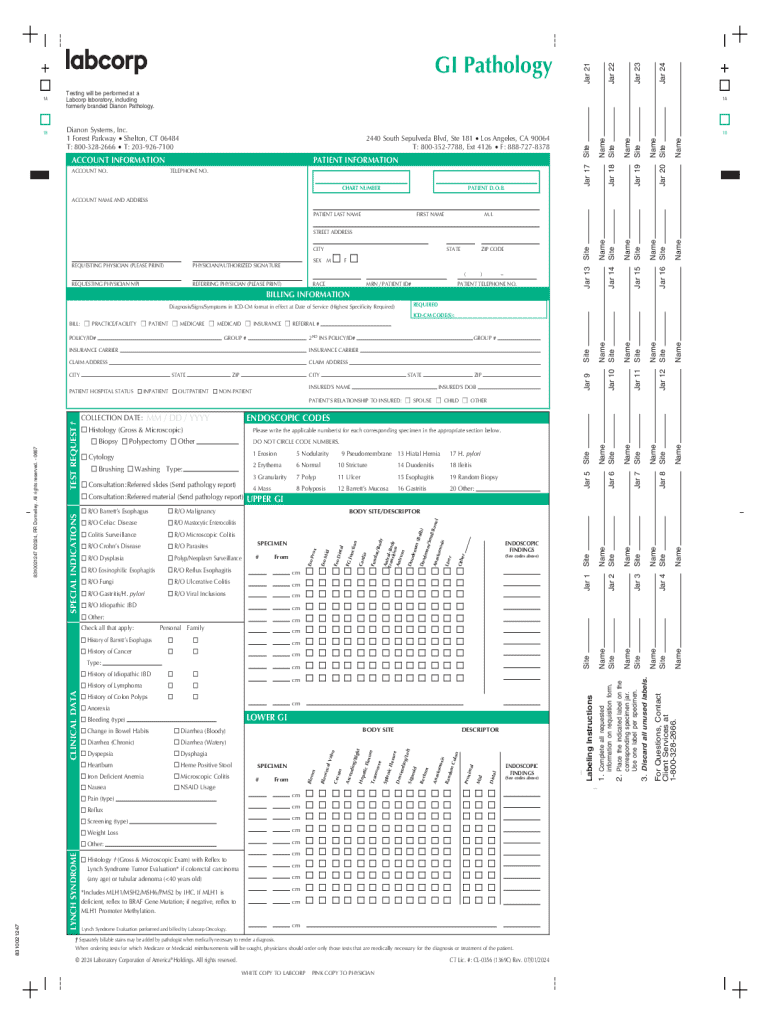 GI Pathology Test Requisition Form - Blank Fillable Template | Fill Out ...