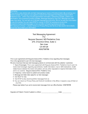 Text Messaging Consent Form