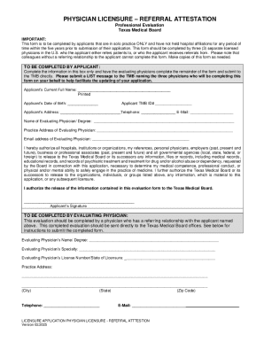 Physician Licensure Referral Attestation