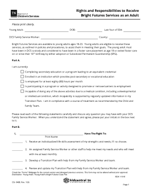 Rights and Responsibilities to Receive Bright Futures Services as an Adult