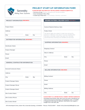 Project Start-Up Information Form