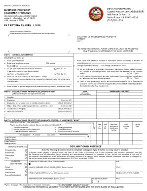 California Business Property Statement
