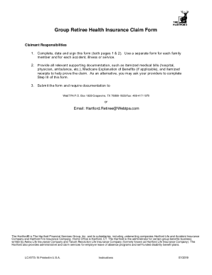 Group Retiree Health Insurance Claim Form