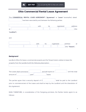 Ohio Commercial Rental Lease Agreement