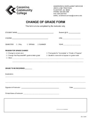 Change of Grade Form