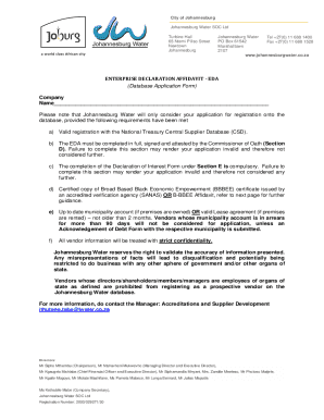 Enterprise Declaration Affidavit - EDA