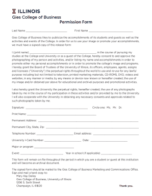 Gies College of Business Media Consent Form