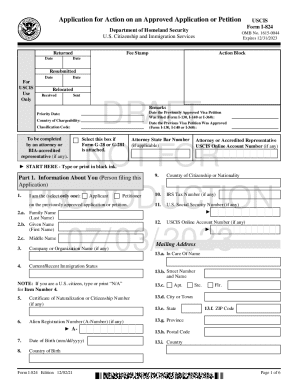 USCIS Form I-824 Application for Action on an Approved Application or Petition