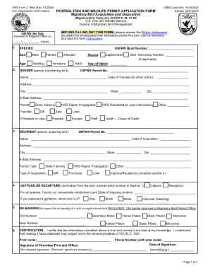 US Federal Migratory Bird Permit Application