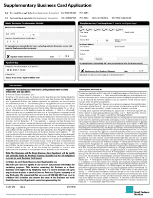 American Express Supplementary Business Card Application