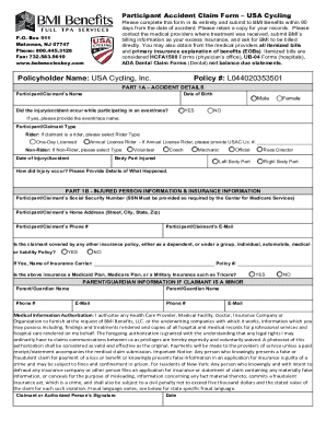 Participant Accident Claim Form