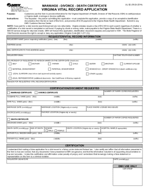 Virginia Vital Record Application