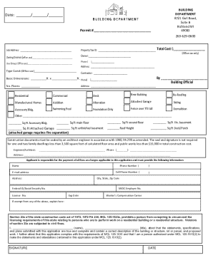 Michigan Building Permit Application