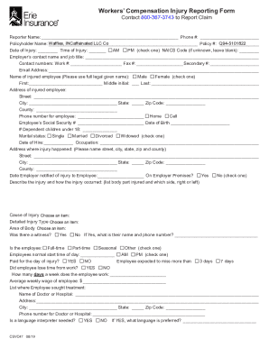 Workers’ Compensation Injury Reporting Form